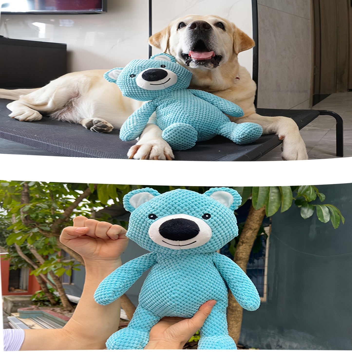 1pc Large Bear Design Dog Plush Toy, Pet Grinding Teeth Squeaky Toy, Durable Chew Toy For Dog Interactive Supply