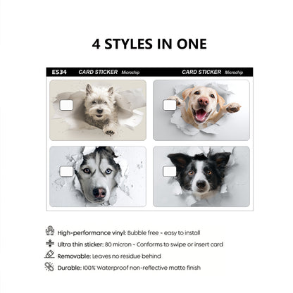Fun Puppy Pattern Beige - Durable PVC Privacy Protection Stickers, Suitable for Credit Cards, Bank Cards, and Transit Cards, Scratch-Resistant, Fashionable Decorative Accessories and Gifts, Removable Self-Adhesive Decorative
