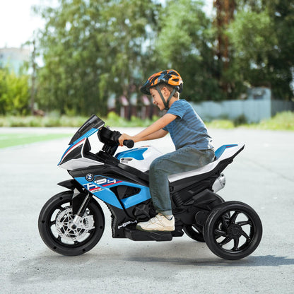 COSTWAY 12V Powered Electric Motorcycle, Kids 3 Wheel Ride-On Motorcycle Trike W/ Built-in, 2-Speed Rechargeable Electric Motorbike For Kids, Blue