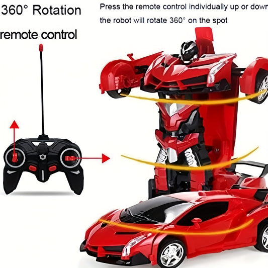 Remote Control Car, One-button Deformation Robot Remote Control Toy Car with Cool LED Headlights, 1:18 Scale, 360 Degree Rotation Drift, Christmas Gift And, Birthday Gift, Easter Gift, Remote Control for Men, Remote Control C