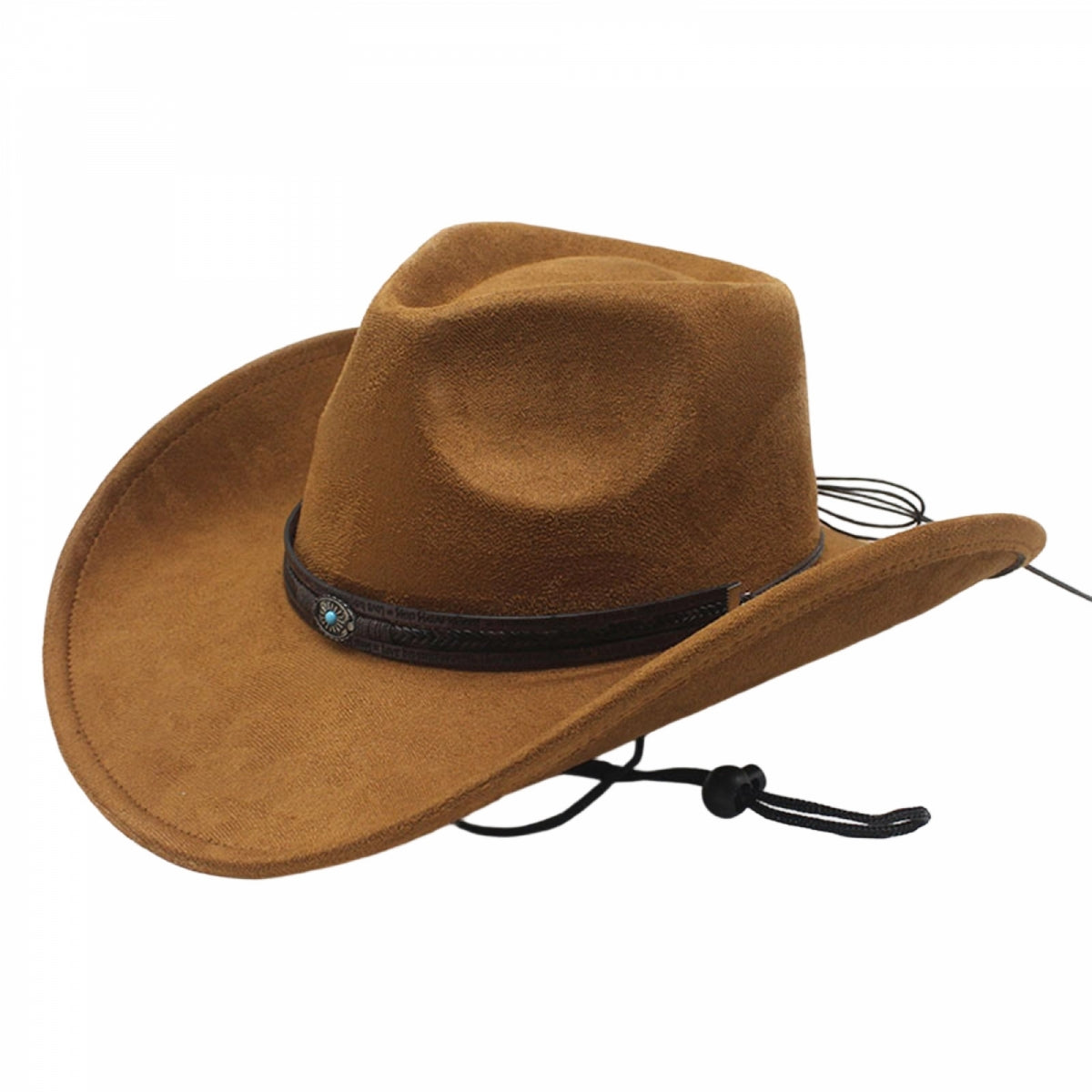 Women Men Western Hat Stylish Decorative Belt Felt Cowgirl Hat Wide Brim Jazz Cap | Ideal for Daily Life and Party, Suede Material, Dry Clean Only