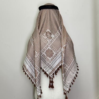 1pc Elegant Jacquard Headscarf & Square Scarf - Soft Breathable All-Season Muslim Headwear, Unisex for Men & Women - Wedding, Everyday, Formal Events Accessory - Luxury Fabric, Hijab Scarf, Decorative Tassels, Luxurious Comfo
