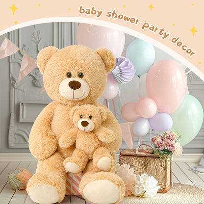 MaoGoLan Giant Teddy Bear Mommy And Baby Bear Soft Plush Bear Stuffed Animal for Teddy Bear Baby Shower, Tan, 39 Inches,  Cute Stuffed Animal, Huggable Plushie, Cozy Plush, Highquality Stuffing, Large Teddy Bear, Animal Lover