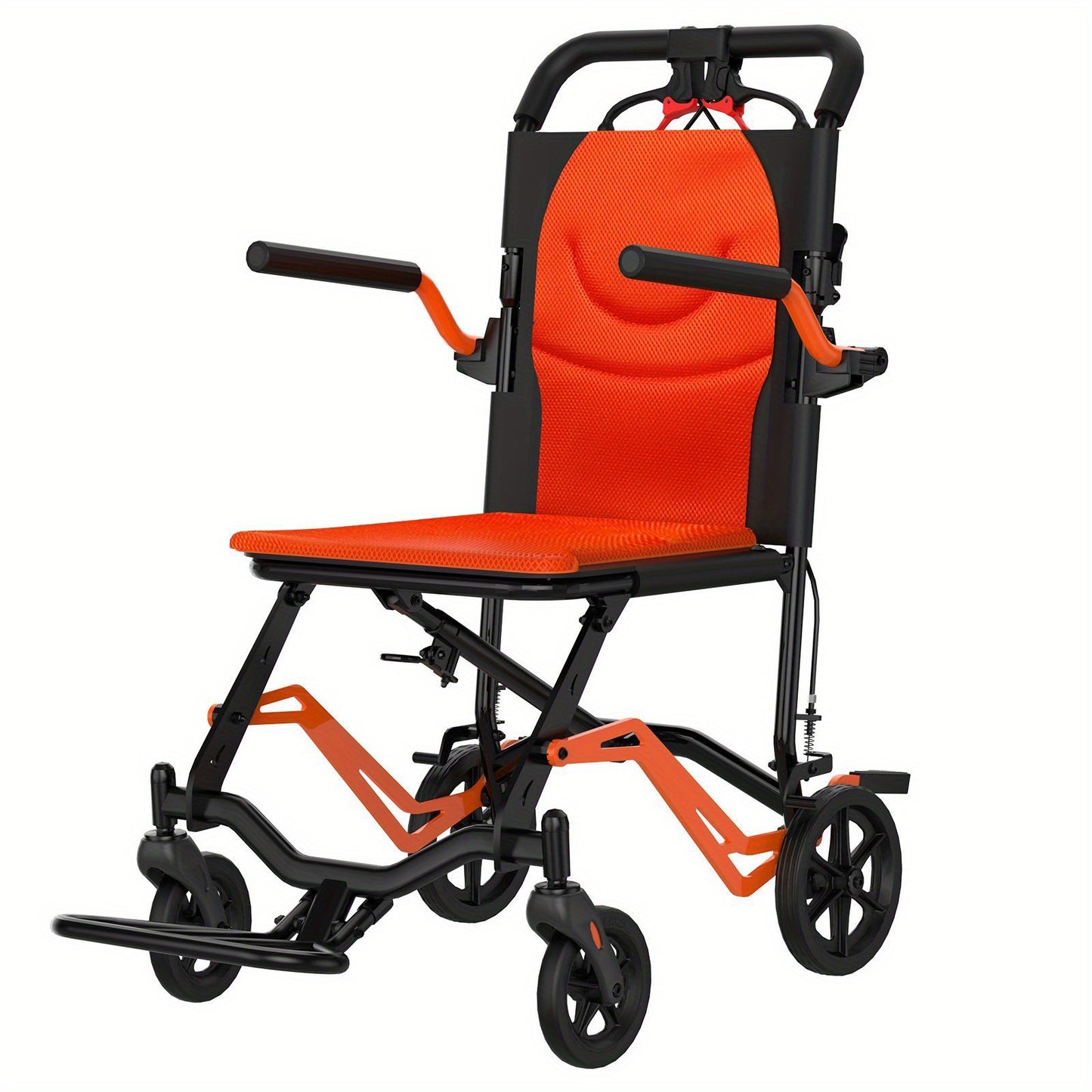 CUISINAID Lightweight Folding Transport Chair with Swing Footrests & Removable Flip Armrests - 18 lbs Portable Mobility Scooter, 220 lbs Capacity, Ergonomic Design for Travel, Outdoor, Home Use - No Battery Needed, Mobility S