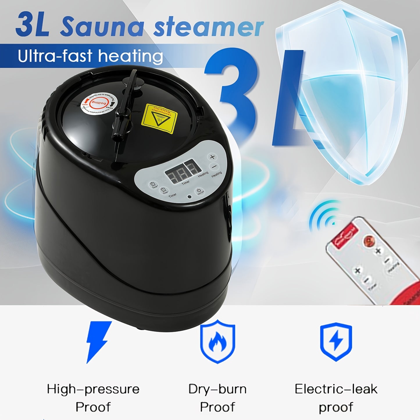 101.44oz Portable Steam Sauna Tent 1200W Steamer for Home Steam Spa, Indoor & Outdoor Upgraded Sauna Box Not Folding Chair, Portable Infrared Sauna, Sauna Accessories, Sauna for Home, Infrared Sauna Tent, Sauna Room