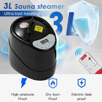 101.44oz Portable Steam Sauna Tent 1200W Steamer for Home Steam Spa, Indoor & Outdoor Upgraded Sauna Box Not Folding Chair, Portable Infrared Sauna, Sauna Accessories, Sauna for Home, Infrared Sauna Tent, Sauna Room
