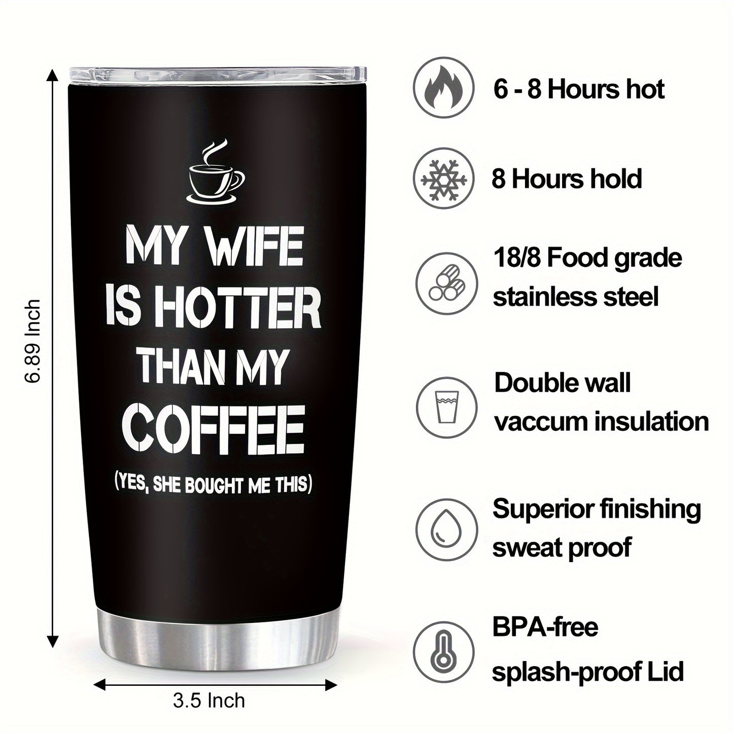 1pcs Husband Gifts For Wife, Best Husband Gifts, Husband Coffee Mug Glass 20oz, Anniversary Birthday Gift For Husband, Gifts For Husband Valentine's Day Father's Day Mother's Day