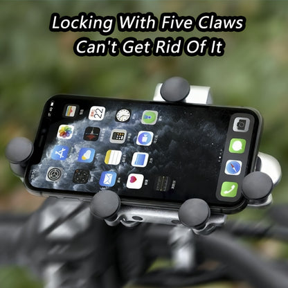 Aluminum Alloy Motorcycle Phone Mount Holder [Dual Vibration Dampener] [Metal Adjustment Arm] Motorcycle Accessories, for 4.7-7.2 Inch Samsung Apple Phone, Bike Phone Grip, Handlebar Phone Mount, Compact Holder, Sturdy Constr