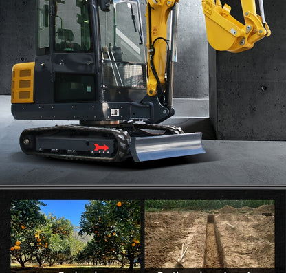 Heavy-Duty 3.5 Ton Mini Excavator with 25 HP Kubota Diesel Engine - Hydraulic Crawler Digger, Pilot Controls, Telescopic Boom & Side Swing, Air Conditioned Cab, Thumb Clamp - Professional Construction, Farm, Landscaping, Digg