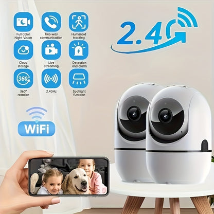 4MP 360° Indoor Smart Security Camera, 360° Pan/tilt Home Security Camera, 5GHz And 2.4GHz Dog Camera With HD Video, Two-way Audio, Night Vision Function, Human Shape Motion Detection And Pet Monitoring, Can Be Used With Al
