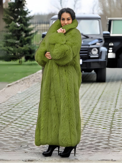 FHILLINUO Chic Women'S Faux Coat | Long Length, Solid Color, Single Breasted, with Pockets, Comfortable and Warm for Fall/Winter