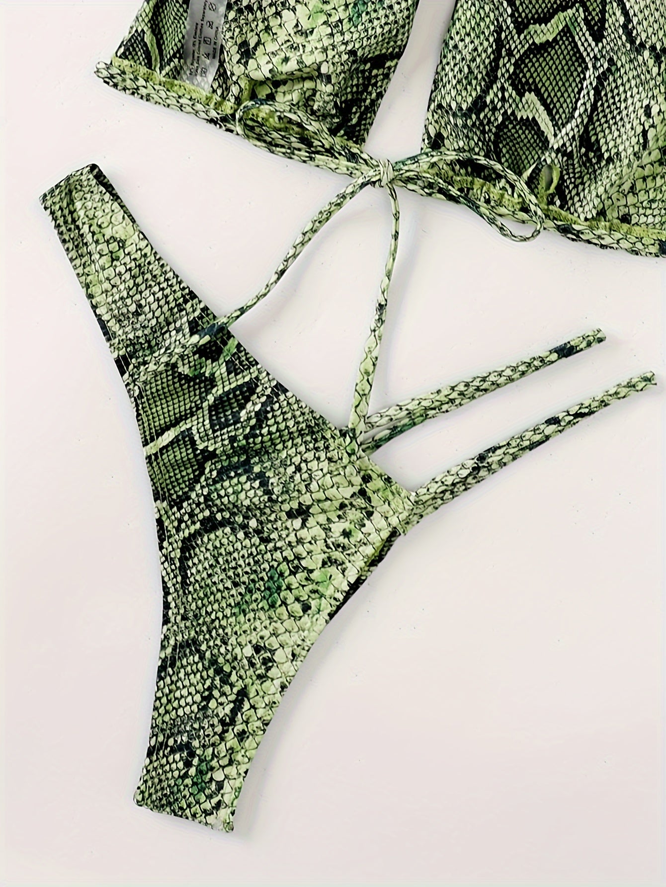 Women'S Swimsuit Featuring a Hollow Design with a Sexy Halter Neck, Inspired by New European And American Snake Patterns