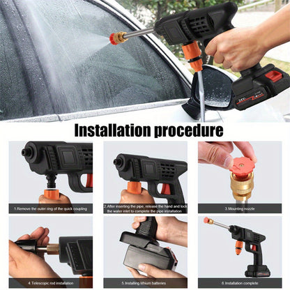 300W 30Bar Cordless High Pressure Car Washer Spray Water Gun Foam Generator Car Washing Machine for Home