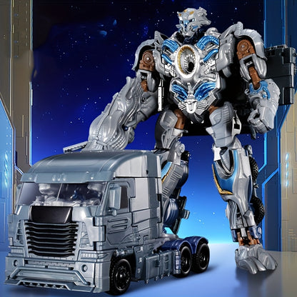 [Ideal Gift] Anime Mecha Model Robot & Truck Changer Figure - Large-Scale Transforming Action Figure with Movable Limbs, Detailed Collectible for s &, Dynamic Poseable Mecha Warrior (Plastic) - Ideal Gift for Fans