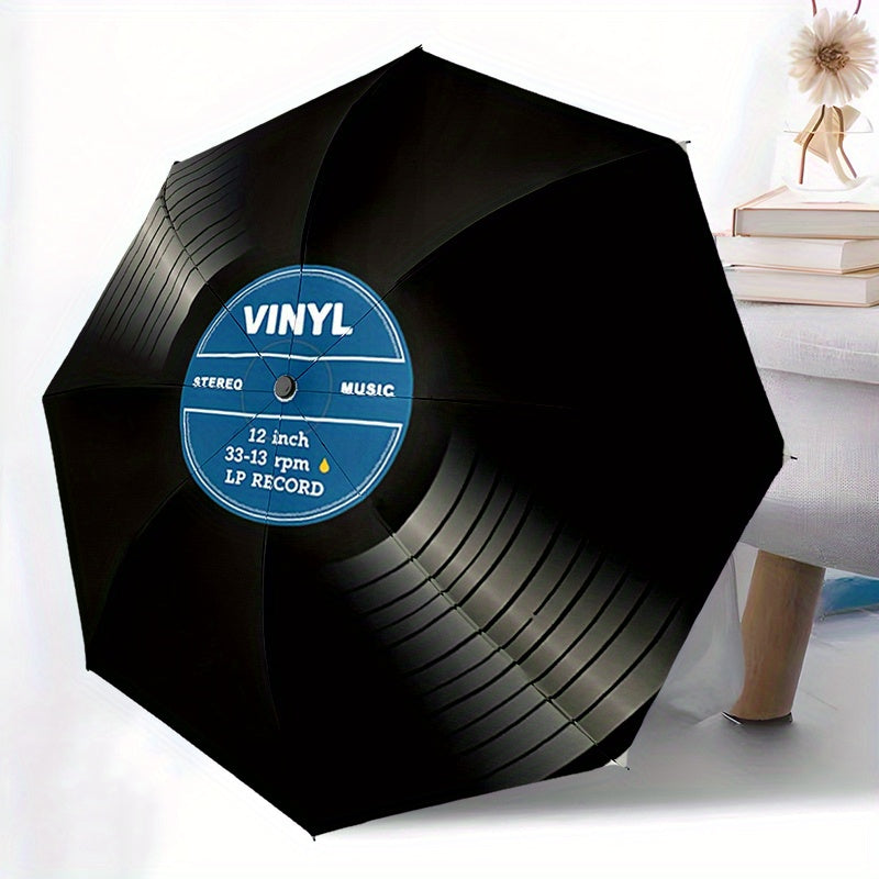 VINYL STEREO MUSIC 12 inch 33-1/3 rpm LP RECORD A folding umbrella with 8 iron ribs and a plastic handle, automatic opening and closing, portable and foldable for, suitable for shopping, travel, and daily use. A097