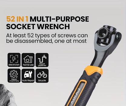 AIRAJ Multi-functional Socket Wrench Head 360 Degree Rotation Automatic Locking Hardness High Torque High Not Slip Gear Applicable Scope Is Wide, Can Be Used for Maintenance, Car Maintenance, Bicycle Maintenance, Bicycle Repa
