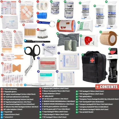 363pcs Portable First Aid Kits, Essential First Aid Kits for Emergencies, Suitable for Families, Cars, Camping, And Hiking, Best for Christmas, Perfect for Thanksgiving, Without Battery