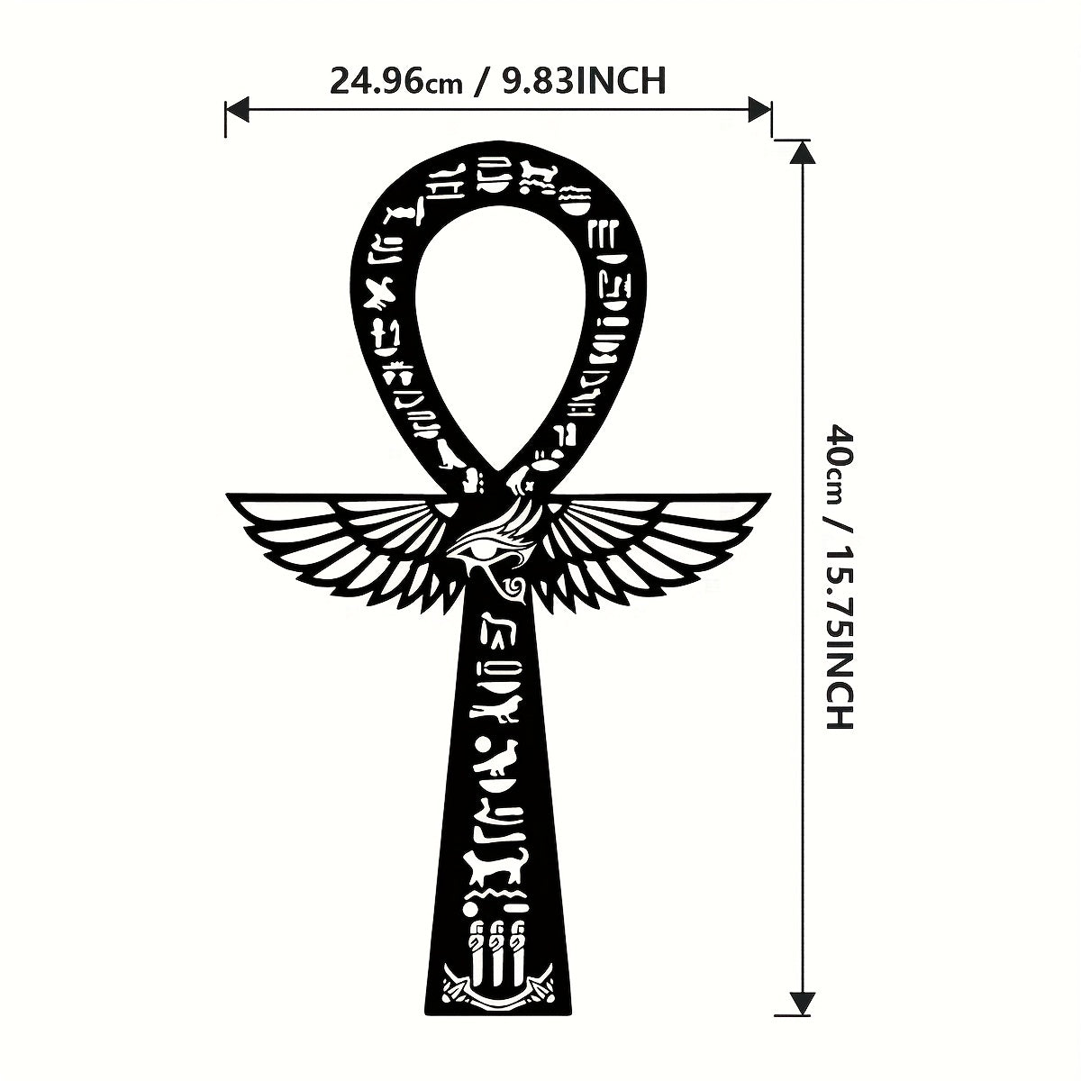 1pc Room Decor Iron Ankh Wall Art - Egyptian Hieroglyphic Symbol, Nile River Ankh, Ancient Egyptian Decor, Spiritual Key to Life - For Home Decor Enthusiasts & Spiritual Seekers - Perfect Gift for Housewarming & Birthday