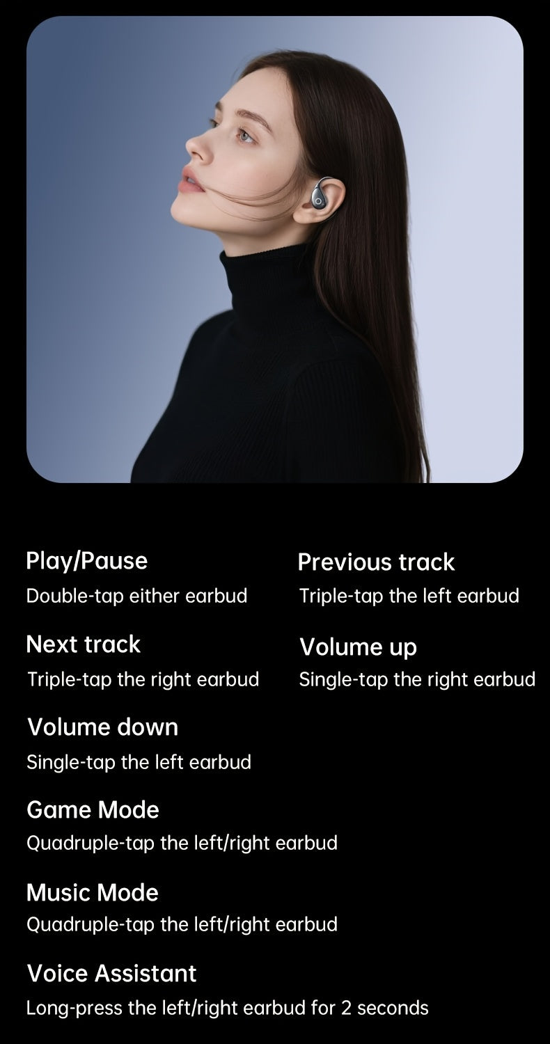 TWS Wireless Headphones, Noise Cancelling In-Ear Design, Lightweight Touch Control Long Battery Life HIFI Sound, Compatible with iOS/Android, Ideal Gift for Calls Sports & Running