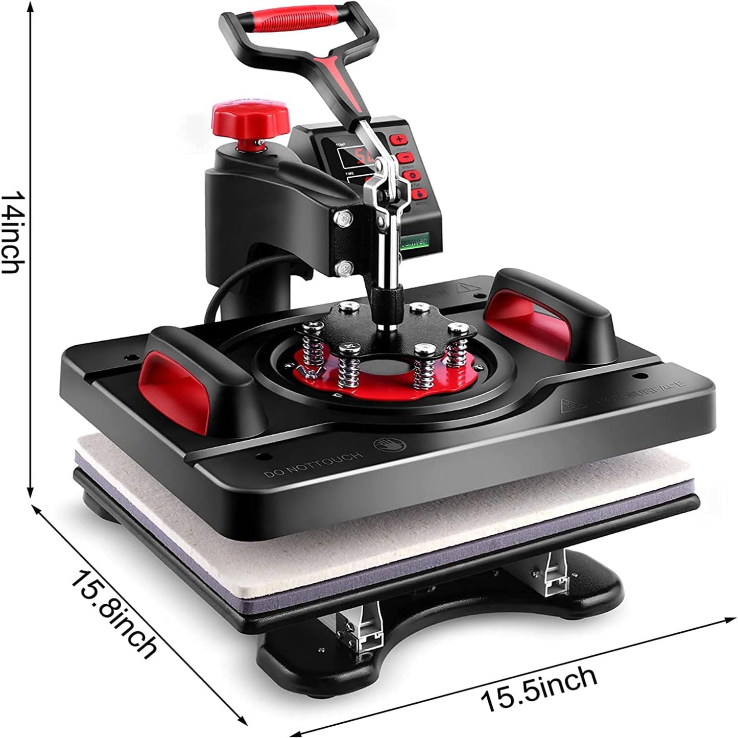 HOMDOX Upgraded 8 in 1 / 5 in 1 Heat Press Machine 15 x 12 Inch Professional Heat Transfer Machine 360-Degree Swing Away Multifunction Industrial-Quality Digital Sublimation Combo Heat Press for T Shirt Mug Hat Plate Cap for