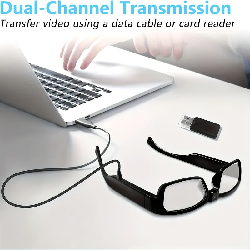 1pc Smart Glasses with Camera, 1080P HD Camera, Digital Video Recorder Camcorder Eye Protection DV Camera glasses Video glasses, Recording Portable Camera Ultra Clear Camera Glasses with 64GB Memory Card, Long-lasting battery