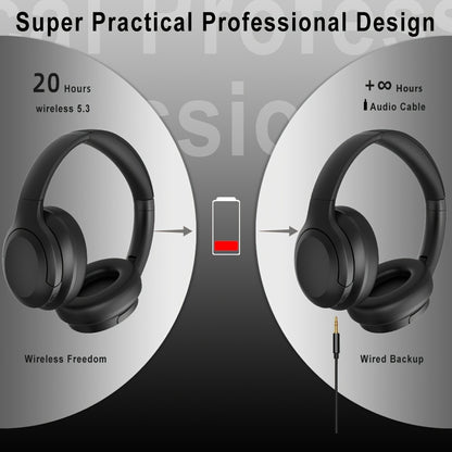 LIFEBEE Active Noise Cancelling Over-Ear Headphones - Wireless ANC Earbuds with Touch Control, Condenser Mic, Lightweight Plastic Semi-Open-Back Design, Sports & Exercise Compatible, Rechargeable Lithium Polymer Battery, Volu