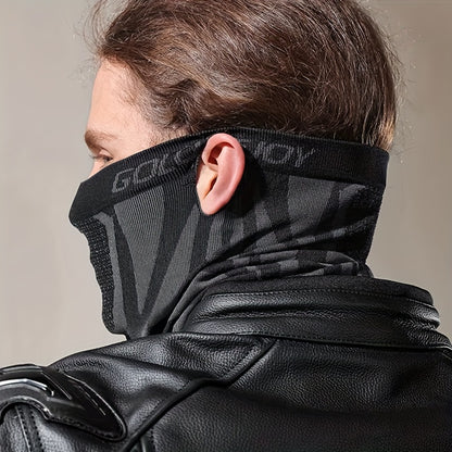 Unisex Face Mask Scarf Neck Gaiter, Breathable Elastic Soft Reusable Half-Face Mask, Black Ear-Loop Knitted Face Cover, Multi-Functional Headwear