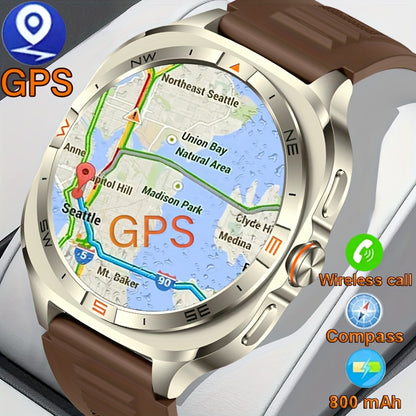 COIUSOR New 1.46-inch GPS Smart Watch, wireless call sync SMS alerts, GPS L1+L5 Dual-Frequency Positioning, Compass, Altitude, Air Pressure, 3D Dly Video Watch Face, 800mAh Large Battery, 100+ sports modes Smartwatch for Fitn
