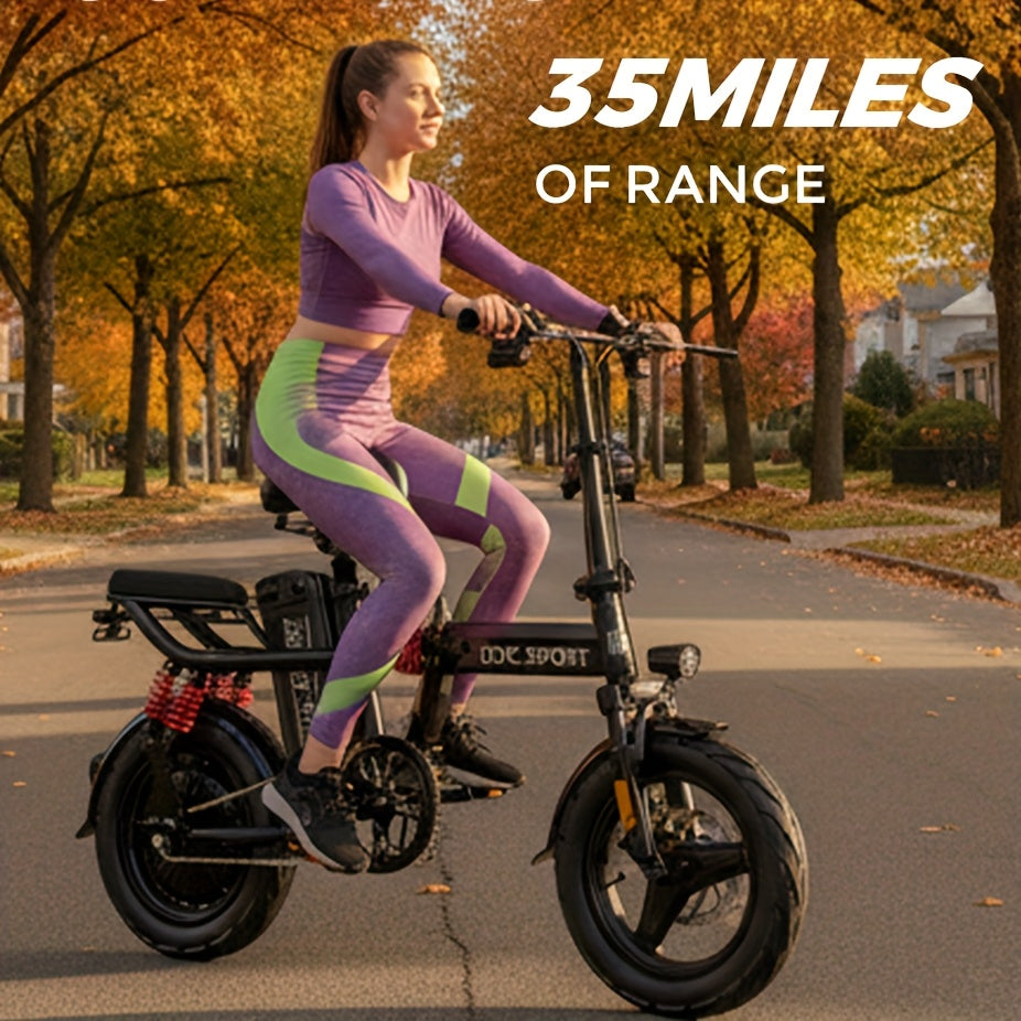 Discover Without Limits: 700W Collapsible Electric Bicycle for Grown-Ups. Reach Speeds of 20MPH And Travel Up to 35 Miles on a 48V Battery. Conquer 25° Inclines, Support Up to 385 Pounds, And Enjoy a Comfortable Ride with Ef