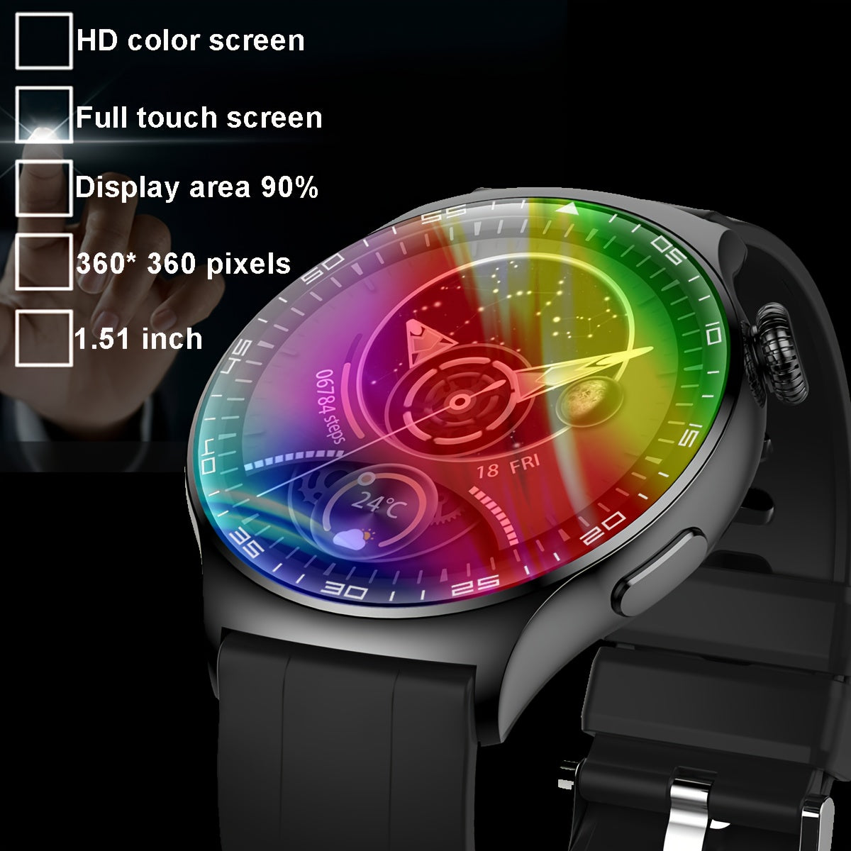 Coiusor new Men's business smart watch 1.53 inches, mobile phone sync information, wireless call, IP68 waterproof 100+ sports modes, outdoor sports fitness tracker, three watch bands, Men's gifts can connect to iPhone and And