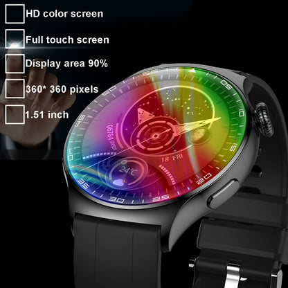 Coiusor new Men's business smart watch 1.53 inches, mobile phone sync information, wireless call, IP68 waterproof 100+ sports modes, outdoor sports fitness tracker, three watch bands, Men's gifts can connect to iPhone and And