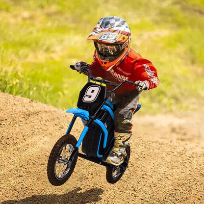 24V Electric Kids Dirt Bike - 350w Powerful Motorcycle, 3 Speed Modes Up to 14.29MPH, Off-Road Motocross Bike Gift for Ages 8-12, No.9, Christmas Gift Birthday Gift for Kids Boys Girls, Christmas Decoration