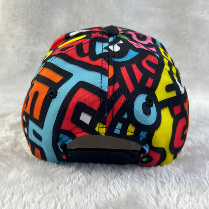 1pc Breathable Adjustable Baseball Cap with Vibrant Hip-Hop Graffiti Network Design - Soft, Lightweight, Ideal for Outdoor Sports, Skateboarding & Everyday Fashion Accessory