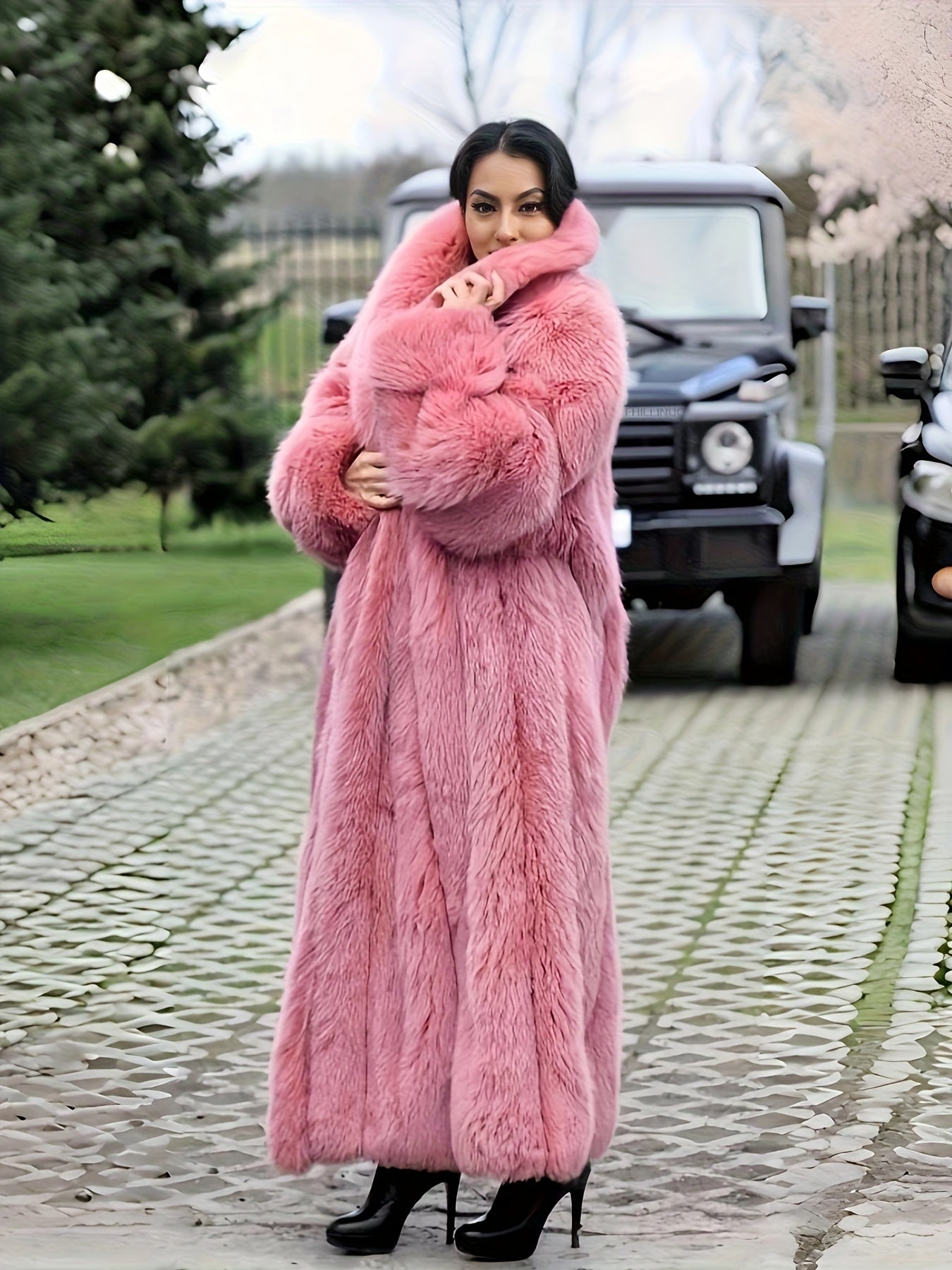 FHILLINUO Chic Women'S Faux Coat | Long Length, Solid Color, Single Breasted, with Pockets, Comfortable and Warm for Fall/Winter