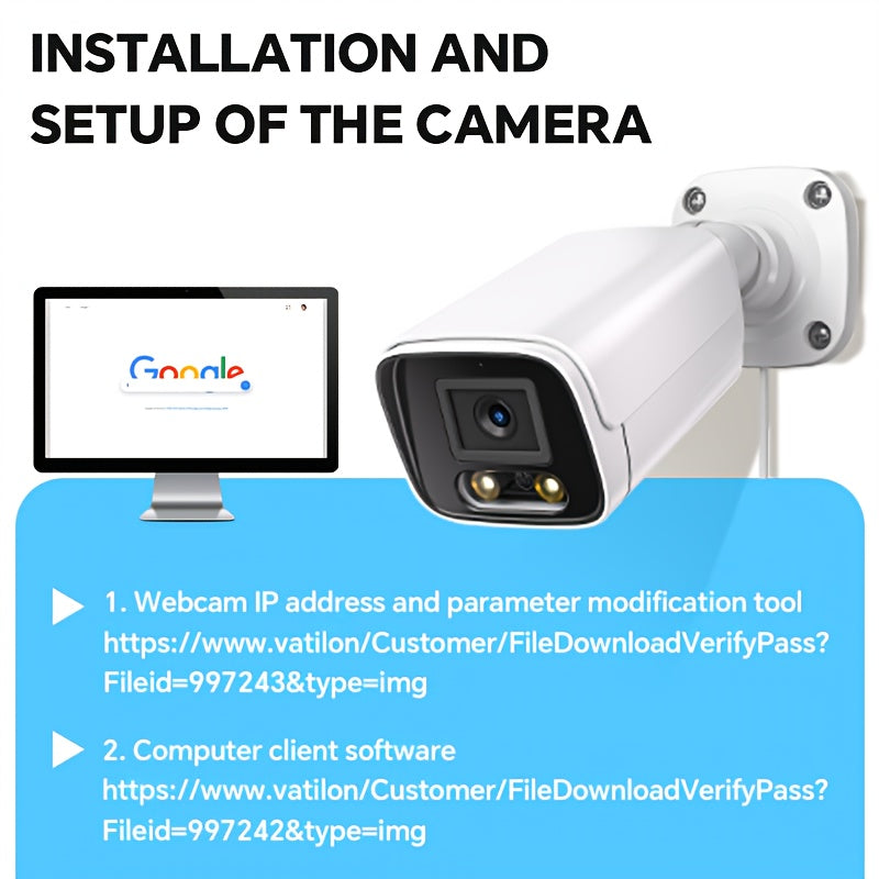 POE gun camera, 8-megapixel camera, full-color night vision, human body detection and one-way audio, outdoor video surveillance camera, RTSP/108°/2.8/mm, IP67 metal shell camera, wired network port connected to NVR, Christma