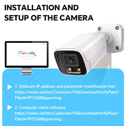 POE gun camera, 8-megapixel camera, full-color night vision, human body detection and one-way audio, outdoor video surveillance camera, RTSP/108°/2.8/mm, IP67 metal shell camera, wired network port connected to NVR, Christma