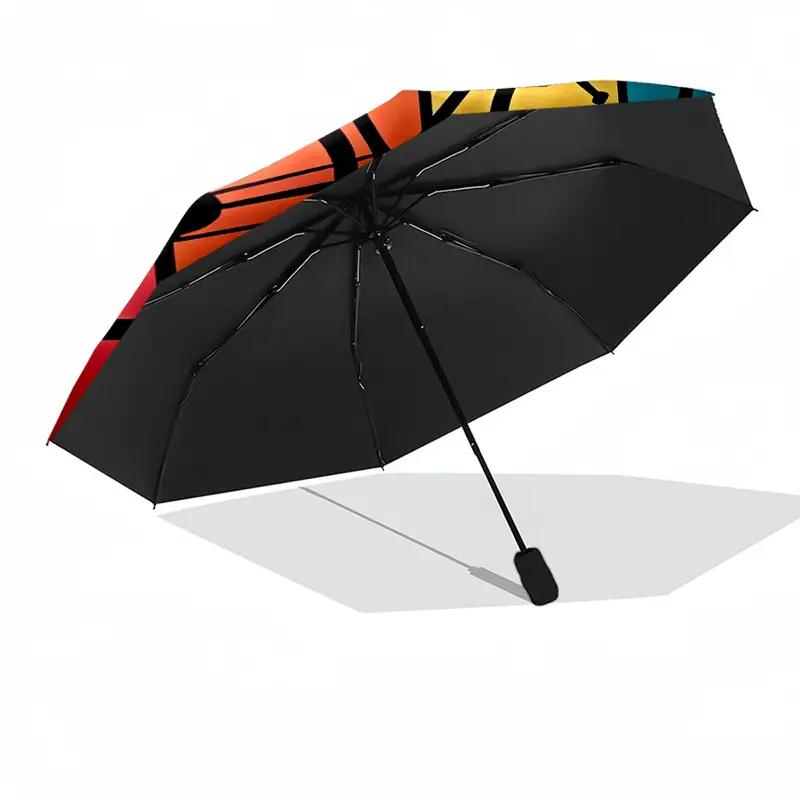 1pc Open/Close /Umbrella - Heavy-Duty 8-Rib Frame, Compact Folding Umbrella with Red/Yellow/Blue/Green Striped Canopy for Outdoor Travel, &  Days - Portable Manual Parasol, Ideal Christmas Gift for s &