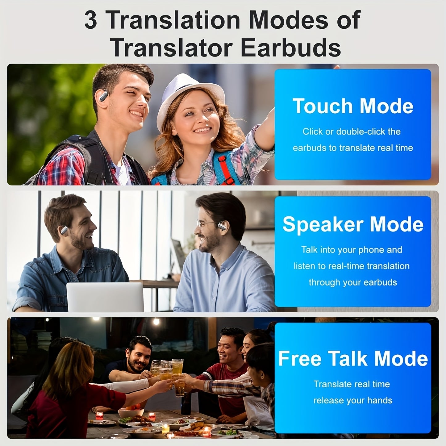 AITruly Open AI Wireless Earphones (Bluetooth 5.4 TWS) Experience 360° Ambient Awareness & All-day Comfort. AI Translation: Real-time 144 Languages/70 Accents. Secure Open-ear Fit for Travel/fitness. Advanced ENC Delivers Cr