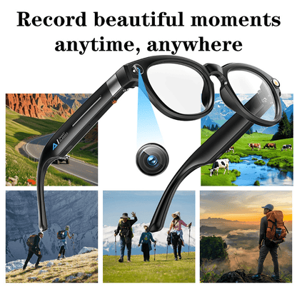A New Hit - AI Smart Glasses with Touch And AI Chat Support. AI Intelligence, 800W HD, And Image Stabilization. Real-time Translation. Dual Microphones with Blue Light Protection And Noise Reduction. 4K HD Recording And Wirel