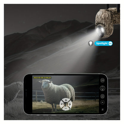 SEHMUA 4G Solar LTE Cellular Trail Camera With 360° Pan Tilt & 2-Way Audio, 4K Live View, Security Cameras Wireless Outdoor, 0.2s Trigger, HD Night Vision, Built-in SIM Card With 7-Day FREE Data, Waterproof For Hunting & Sec