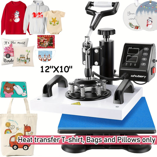 Valentines Day Gifts Heat Press Machine for Shirts 12"x10" Sublimation Shirt Heat Press Machines, 360 Degree Swing Away Sublimation Transfer Printer Fast Heat-up, Digital Precise Temperature Control, High-Security HTV Vinyl H