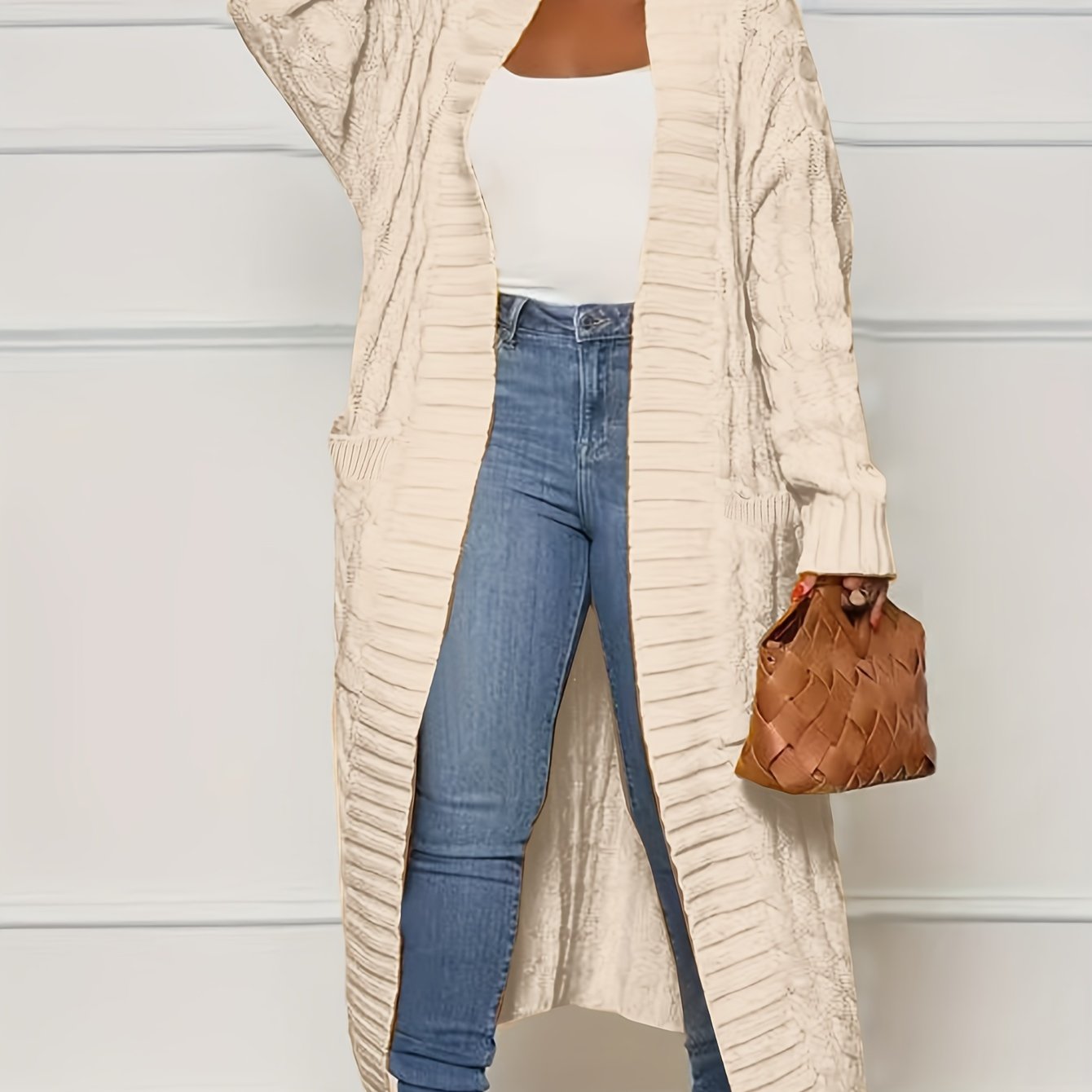 [Cardigan Sweater] Plus Size - Plus Size Cardigan Sweater A23A062