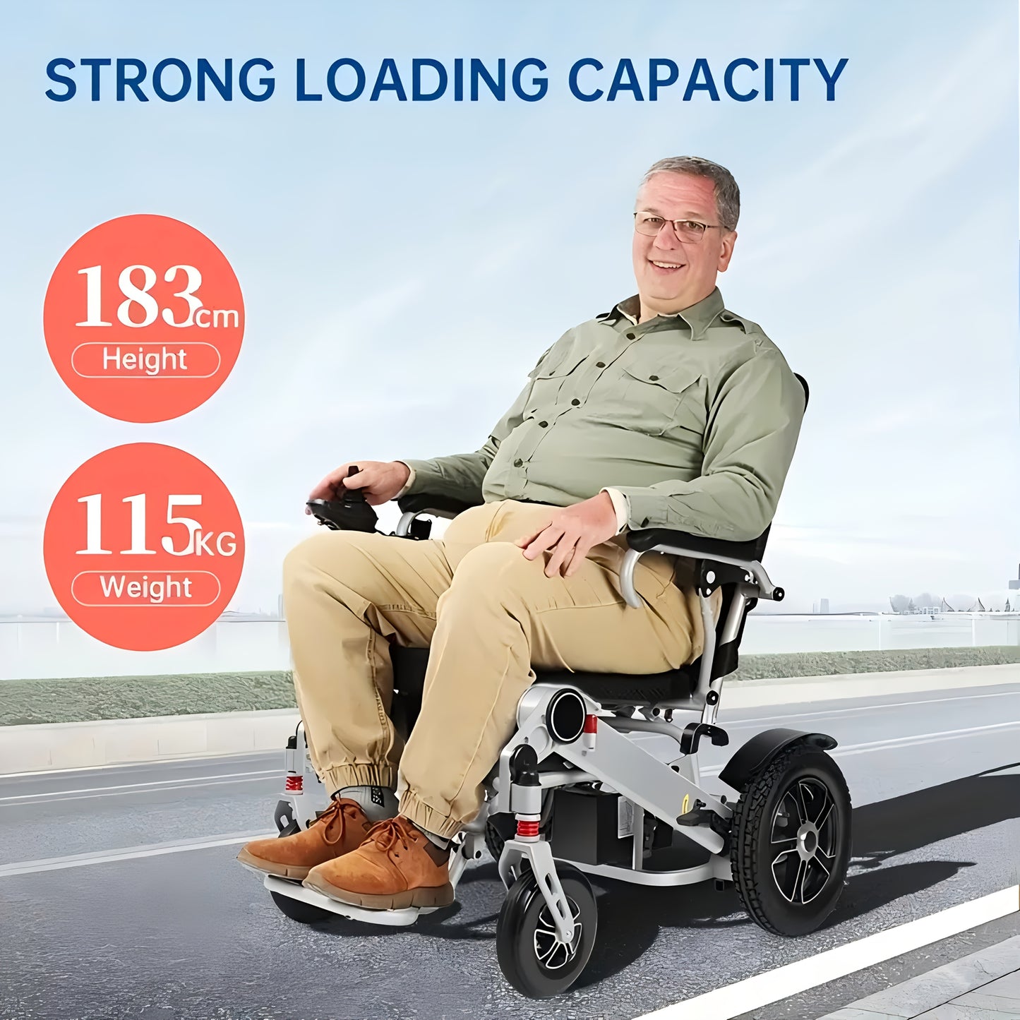 Nihhcune 23-Mile Long Range Portable Adult Electric Wheelchair - Aviation Aluminum Alloy Frame, 300 lbs Capacity, Dual Spare Batteries, One-Step Fold/Unfold, Lightweight Travel-Ready Design w/Black Cushion & Padded Seat