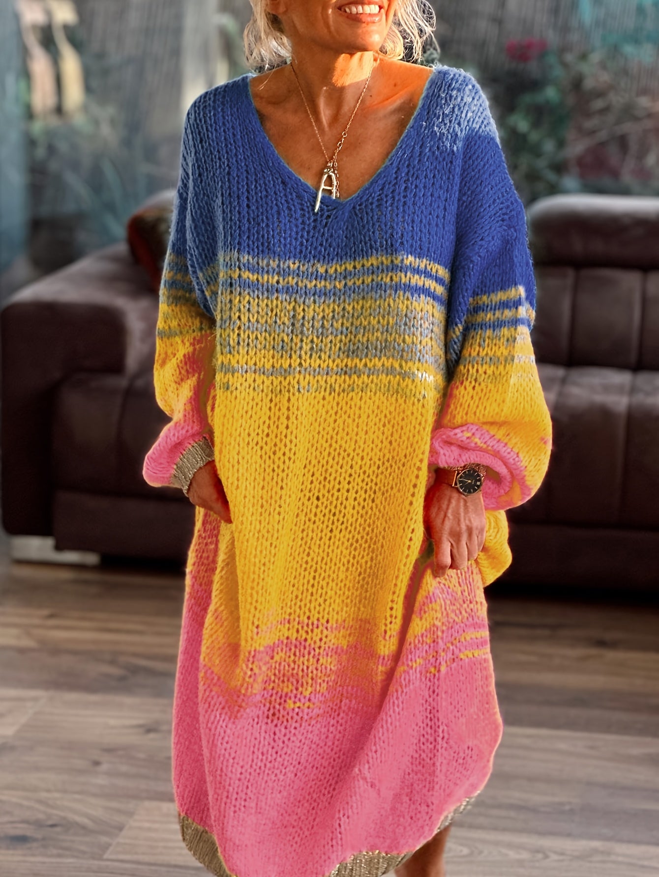New Arrival Women's Urban Casual Color Block Dress