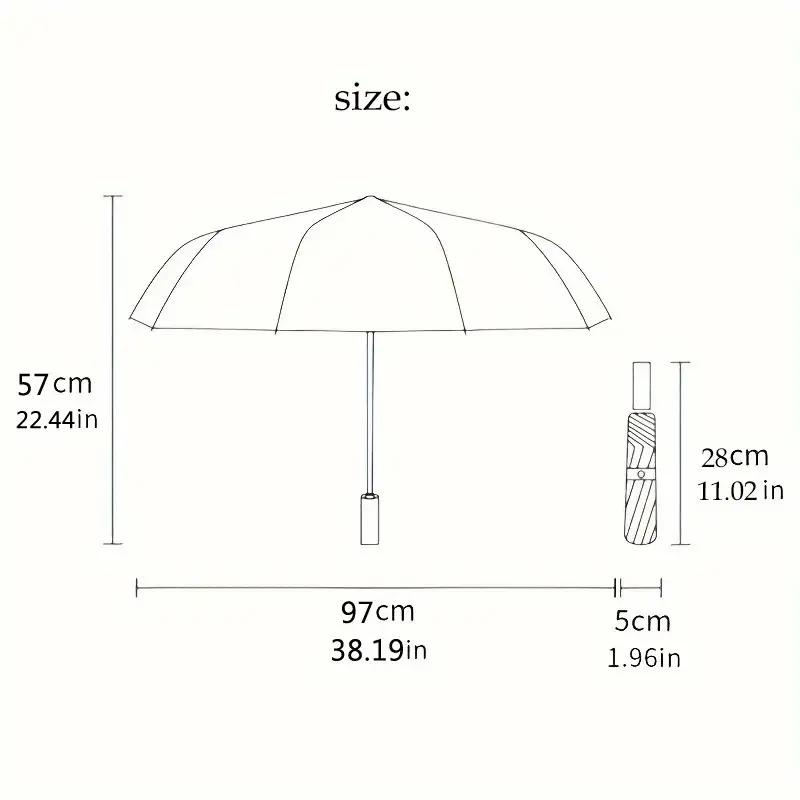 Automatic Folding Umbrella with 8-Rib Windproof Design - Heavy-Duty Automatic Open/Close, Compact Travel Umbrella with Red/Black/White/Gray/Black/Red/Black/Red/Black/Red/Black/Red/, Umbrella For Rain, Umbrella For Women, Umbr