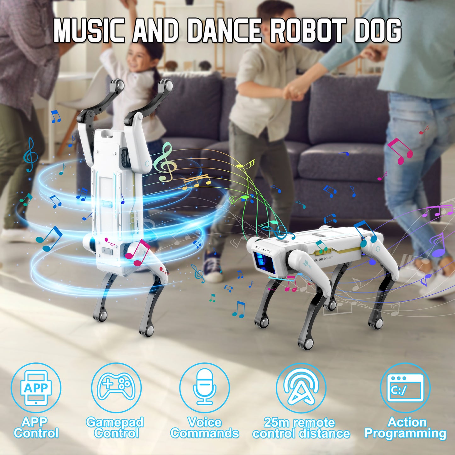 Intelligent Robot Dog - Remote Control, Special Effects Robot Dog, Dancing, Multi-Functional, Intelligent Programming Companion Toy Christmas gift New Robot Dog, Wireless Remote Control Dog, AI Voice Control Can Be Connected