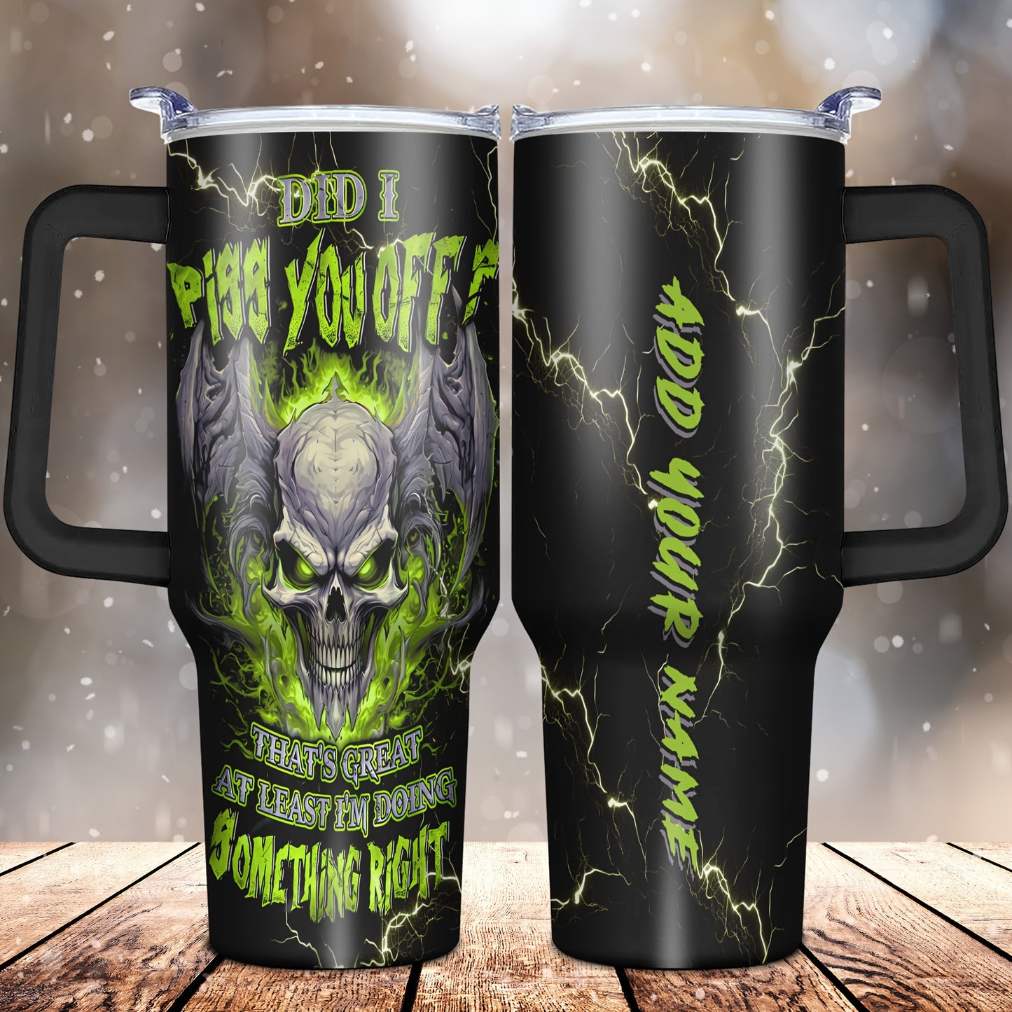 Custom 1pc, Personalized 40 Oz Tumbler with Lid, Featuring a Funny Lightning Skeleton Print, Stainless Steel Water Bottle Perfect for Christmas, Thanksgiving, Halloween, And Birthday Gifts for Dad, Son, Women, Mom, Sisters, T
