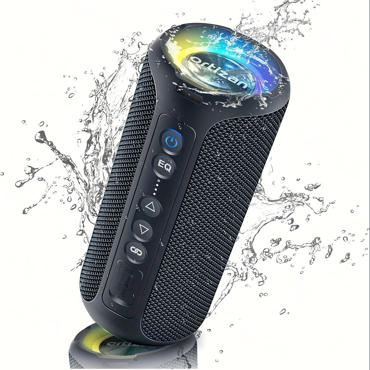 Ortizan Wireless Speakers, 40W Loud Sound, Wireless Stereo, IPX7 High Quality, Extra Bass, LED Light, BT5.3, Portable Compact Speaker for Shower, Outdoor, Beach, Home, Party. Gifts for Men And Women., Outdoor Speaker, Shower