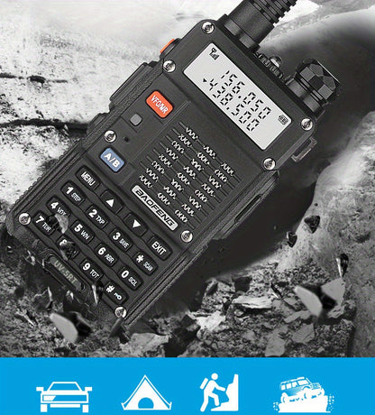 BAOFENG Upgraded UV-5R Dual Band 10 Km Long Range Two-Way Radio BF-UV5RT FM Transceiver Suitable for Car Driving, Outdoor Camping, Wilderness Hunting etc, Without Battery