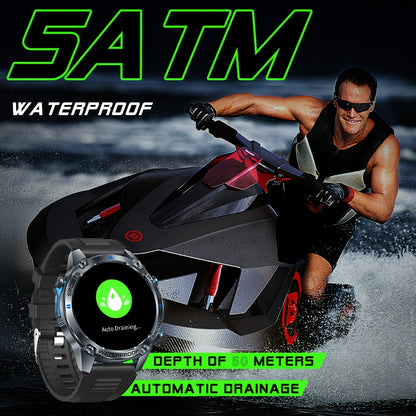 GPS smart watch for all kinds of outdoor sports, ultra-clear AMOLED screen, alloy frame, with compass, barometer, 5ATM High Quality, HD call, information push, health monitoring, 100 sports tracking, compatible with Android a